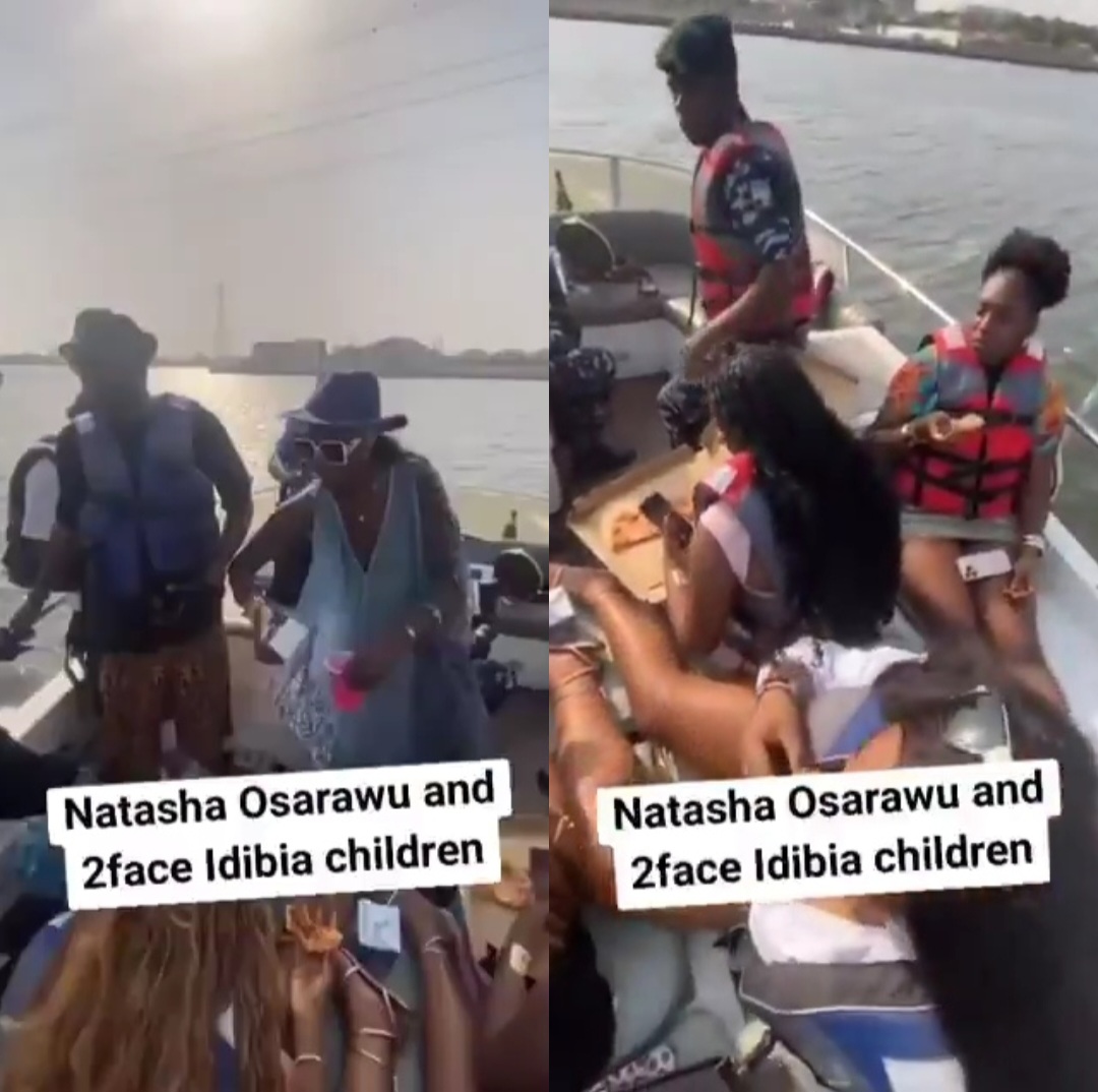 2face Idibia, Natasha Osawaru Enjoy Boat Trip Alongside His Daughter 2 Natasha Osawaru and 2Face Idibia
