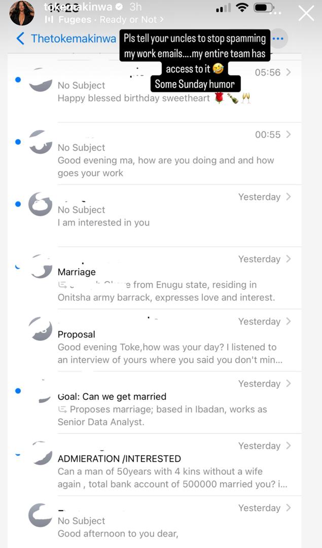 Stop Spamming My Work Email With Your Marriage Proposals - Toke Makinwa 2 Toke Makinwa