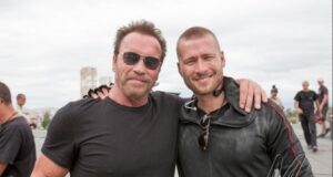 Arnold Schwarzenegger and Glen Powell