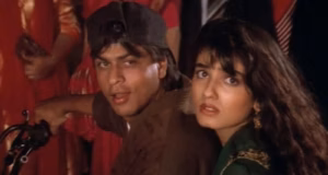 Shah Rukh Khan and Raveena Tandon