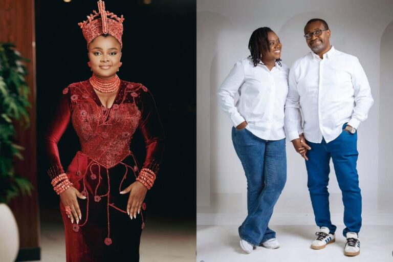 Bimbo Ademoye Celebrates Parents' 20th Wedding Anniversary 1 Bimbo Ademoye and her parents